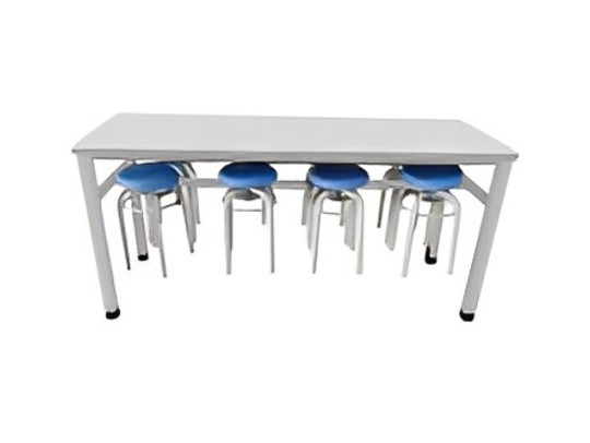 不銹鋼掛凳八人餐桌椅